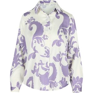LolaLiza Satijnen hemd met print - F - Lilac - Maat 50