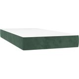 VidaXL Pocketveringmatras 90x190x20 cm - Fluweel Donkergroen