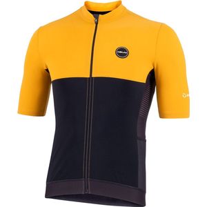 Nalini Heren Fietsshirt korte mouwen - wielrenshirt Zwart Mosterd - SUN COVER JERSEY Black/Mustard - S