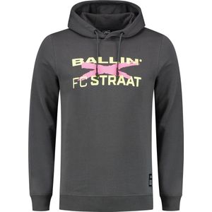 Ballin Amsterdam X FC Straat - Heren Slim Fit Hoodie - Grijs - Maat S