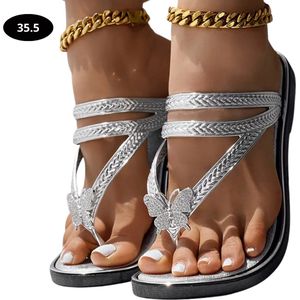 Bovista Slippers Dames - Teenslippers - Flip Flops - Comfortabel - Zomer - Zilver - Maat 35.5