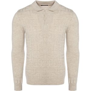 Carisma Heren Trui Polokraag Gewerkt Beige 7881 - XL