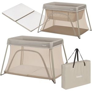 Lionelo Alice – 3-in-1 Baby bed, Box en Reisbedje –Campingbed - Matras met T25-schuim – 2 Hoogteposities – Lichtgewicht (6,8 kg) – Compact opvouwbaar – Ritssluiting – Inclusief draagtas – Afneembare wasbare hoes