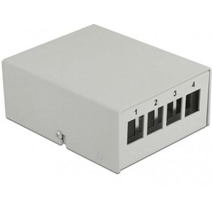 Delock - Patch Panel - Grijs - 4 Poorten - Afgeschermde Metalen Behuizing
