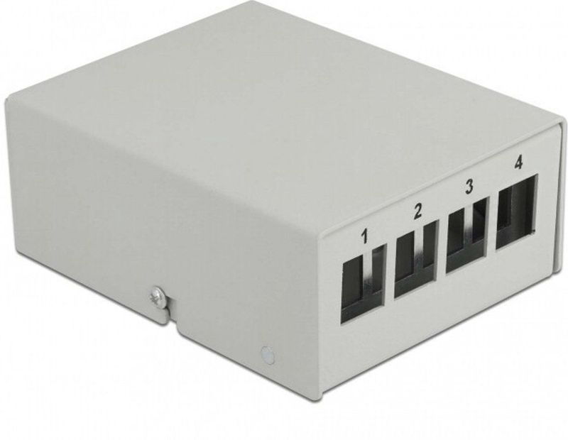 Delock - Patch Panel - Grijs - 4 Poorten - Afgeschermde Metalen Behuizing