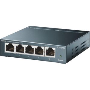 5-Port Gigabit Ethernet Switch - Desk/Wall Mount, Metal Housing