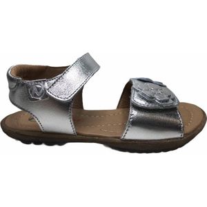 Naturino velcro bloemen lederen sandalen Begonia Silver mt 24