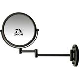 Make-up wandspiegel knikarm mat zwart of (chroom) - 7x of (5x 10x) vergroting 20cmØ badkamerspiegel