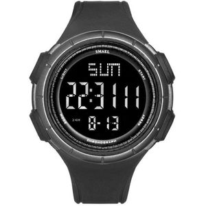 Digitaal Shockbestendig Horloge Zwart | Smael | Waterdicht 5ATM | Glow in dark | Mud Master | Mudmaster | Shock | Licht | Rubberen band | 1618 | Timer | Eyecatcher | Master | kado | Cadeau