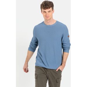camel active Fijngebreide trui van zuivere organic cotton - Maat menswear-XL - Blauw