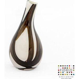 Design Vaas Bottle Pisa - Fidrio BRUNO - glas, mondgeblazen bloemenvaas - hoogte 18 cm