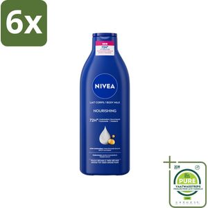 Nivea - Body Milk - 72u Hydratatie - Droge tot Zeer Droge Huid - 400 ml - Voordeelverpakking - 6 stuks - NIVEA Body Milk - Bodylotion