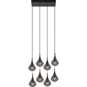 Lucide TEARS - Hanglamp - LED Dimb. - G4 - 8x1,5W 3000K - Zwart