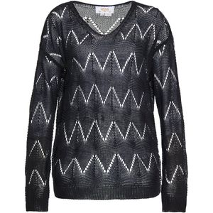 usha - FESTIVAL - Trui - Zwart / Wit - V-hals - Lange Mouwen