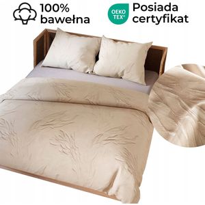 Dekbedovertrek 160x200cm Katoen Satijn Beżig Boho Geometrisch