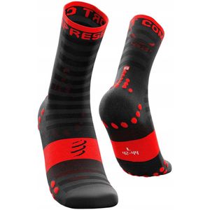 Compressport Ultralight V3 Fietssokken Zwart/Rood Maat 35-38