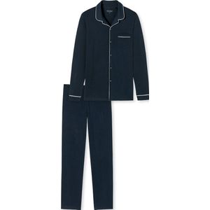 SCHIESSER Fine Interlock pyjamaset - heren pyjama lang interlock donkerblauw - Maat: XL