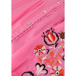 NUKUS Ame Dress Embroidery Jurken Dames - Kleedje - Rok - Jurk - Roze - Maat XL