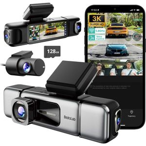 Botslab G980H Pro 4CH 4K Wifi Gps 128gb 360 graden dashcam - 4-kanaals dashcam - 4K resolutie - Parkeermodus - App en Gps verbinding - Inclusief 128gb Micro SD kaart