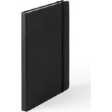 Luxe schriften/notitieboekje zwart met elastiek A5 formaat - blanco paginas - opschrijfboekjes - 100 paginas