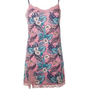 Guy de France - Nuisette micro - bedrukt flora roze - XXL