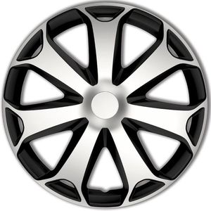 Autostyle Wieldoppen 13 inch Mega Zilver/Zwart - ABS