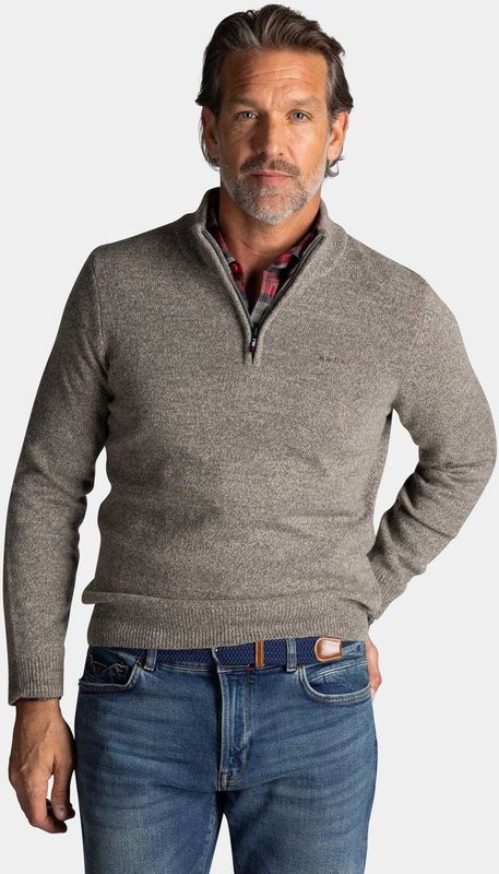 NZA - Grijze - Gebreide Trui - Half Zip