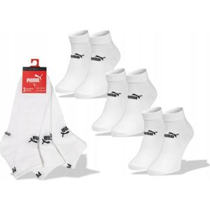 PUMA - heren sokken - Maat 39 - 42 cm - Wit - Sokken voor Heren/Dames - Sport - QUARTER - Korte sokken - ( 3 - pack )