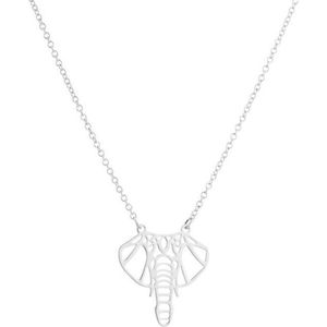 24/7 Jewelry Collection Origami Olifant Ketting - Zilverkleurig