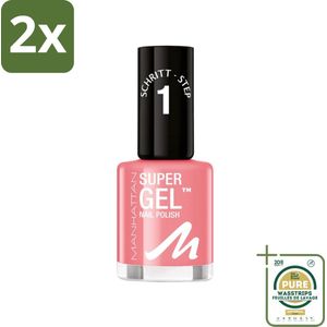 MANHATTAN Cosmetics - Gel Nagellak - Super 240 Pop Princess Pink - Glanzend & Langdurig - 12 ml - Voordeelverpakking - 2 stuks - Nagellak roze - Nagellak 14 dagen