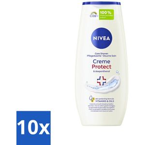 Nivea - Douchegel - Crème Protect & Dexpantenol - Unieke Nivea Crème Geur - 250 ml - Bulkverpakking - 10 stuks