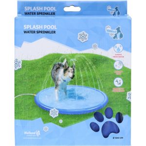 Coolpets Waterspeelmat met fontein voor honden – Ø100 cm - Watersprinkler – Hondenspeelgoed – Verkoeling voor huisdieren – Verkoelend - Waterspeelgoed – Blauw