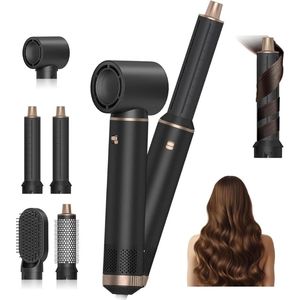 DailySupplies® Fohnborstel - Krulborstel - Krultang 5 in 1 - Zwart