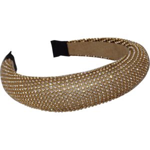 Jessidress® Haar diadeem met Strass Diademen Dames Haarband Feestelijke Hoofdband met Steentjes - Goud