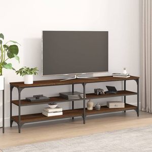 The Living Store TV-meubel Industrial - Hout - IJzer - 160x30x50 cm - Bruineiken