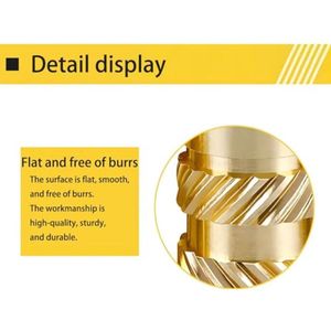 Pack of 100 Thread Inserts Brass Knurled Nuts Thread Insert Kit Assortment Kit for Plastic Parts for 3D Printer Parts M4 x 10mm x 6mm