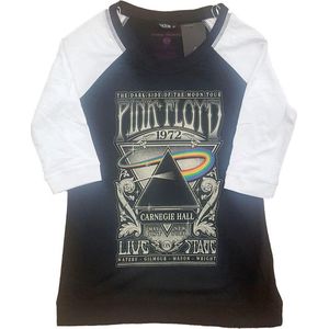 Pink Floyd - Carnegie Hall Poster Raglan top - M - Zwart/Wit