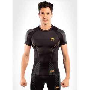 Venum Athletics Compressie T-shirt Rash Guard Zwart Goud maat XL