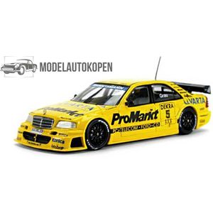 1995 Mercedes C Klasse DTM Team Zakspeed S. Grau (Geel) 1/43 Minichamps - Modelauto - Schaalmodel - Model auto - Miniatuurautos - Miniatuur auto