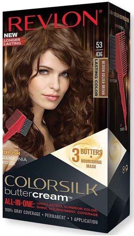 Revlon - Luxe ColorSilk Buttercream - Haarkleuring - 53/43G Medium Golden Brown - 126,8 ml