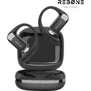 REBØNE AERO Sport Oortjes - Oordopjes Draadloos - Bone Conduction Headphone - Open ear - Earbuds Wireless - Draadloze Koptelefoons - Bluetooth Koptelefoon - USB C - Waterdicht - Zwart