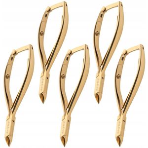 Gouden Nagelriemtangetjes Dubbele Veer 5mm Premium Scherpe 5 stuks