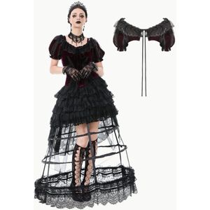 Dark in Love - Gothic Thorn Rose Princess Bolero - L - Zwart/Rood