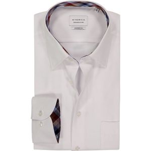 ETERNA - Comfort Fit Overhemd - Wit - Twill - Strijkvrij