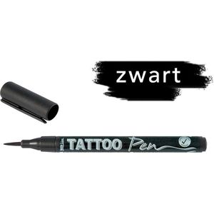 KREUL Zwarte Tattoo Stift - Tattoo pen voor creatief schilderen en decoreren van niet-vettige huid – voor strand, feest, carnaval en kinderen verjaardag