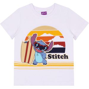 STITCH Disney - Wit T-shirt voor jongens, katoen