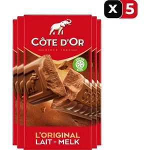 Côte d'Or L'Original chocolade reep melk - 200 gr - 5 Stuks - Chocolade - Snack - Voordeelverpakking