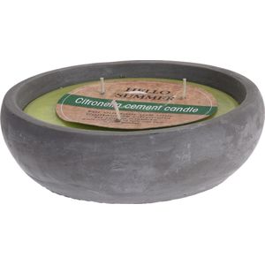 Homestyle Citronella Kaars In Cementen Pot - Branders - 20x20x7 cm Groen