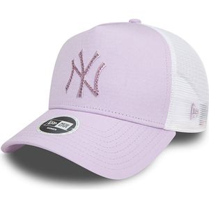 New Era New York Yankees Womens MLB Rhinestone Lilac A-Frame Trucker Cap