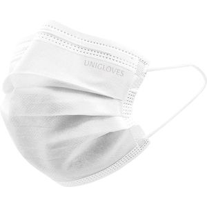 Mondmasker Medisch 2R Unigloves Profil Plus, Wit, Elastiek, 50 maskers per verpakking